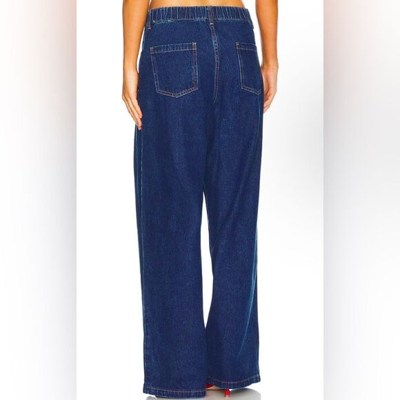 Lioness Slouched Tie Up Jeans in Dark Denim - Picture 4 of 5